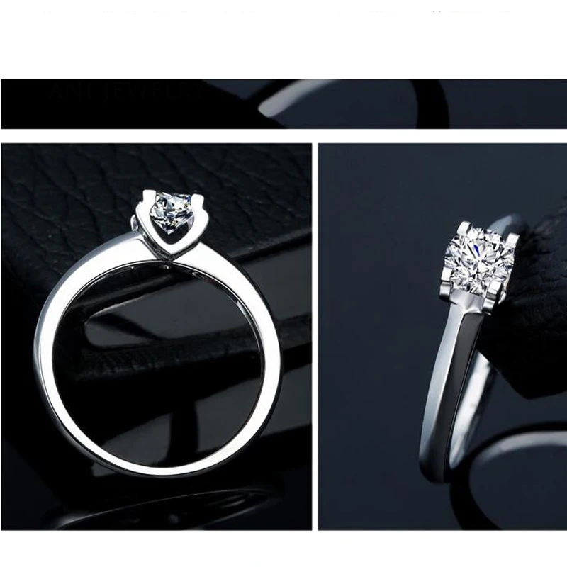 ANI 18K Белое Золото (AU750) обручальное кольцо 0 5 CT сертифицированное I/SI натуральное