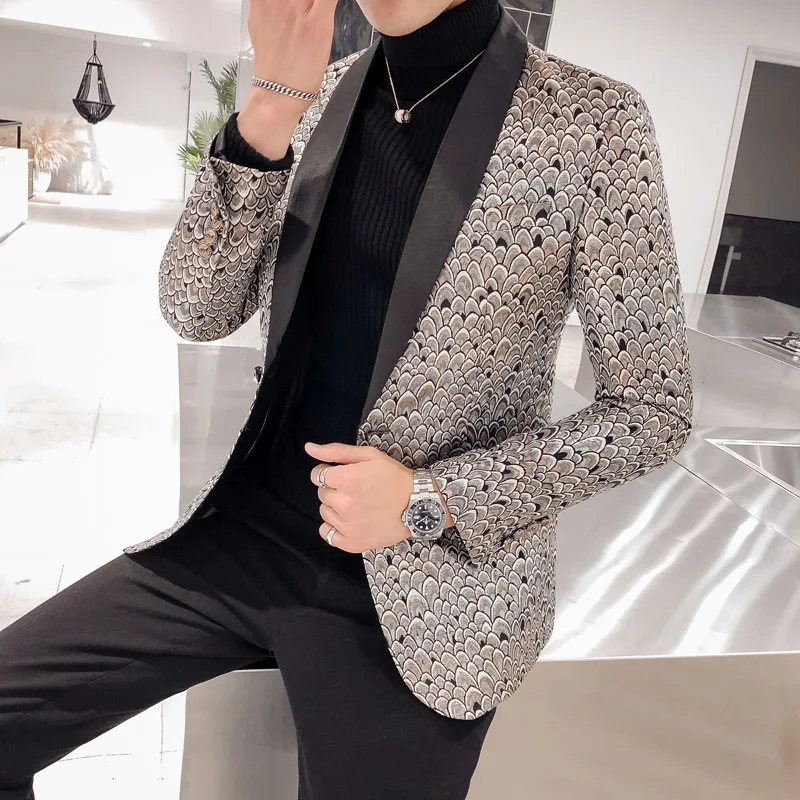 5XL роскошные пиджаки Masculino Slim Fit Сценические костюмы для певцов плюс Размеры