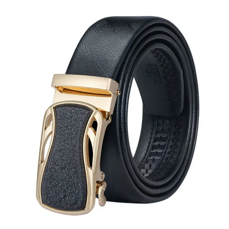 

BK-0094 Barry.Wang Automatic Buckle Leather luxury Belts Male Alloy Buckle 110cm-150cm Belts for Men's Business Party Wedding