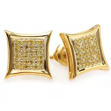 

8MM Solid White CZ/Cubic Zirconia Square Screw Back Stud Earrings