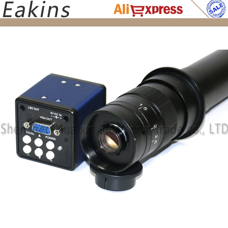 

2.0MP 1/3 Inch Sensor Digital Industry Microscope Camera VGA Outputs+10X~300X Adjustable Magnification 25mm Zoom C-mount Lens