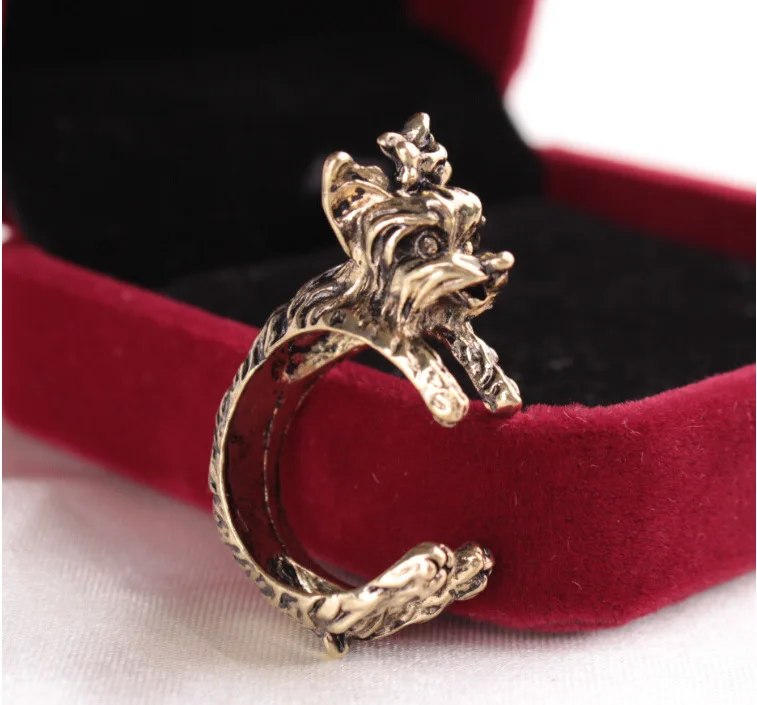 Модные бижутерии мило йоркширский терьер собака кольцо животных каждый день