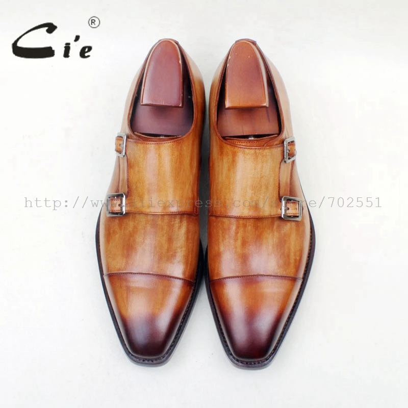 Квадратный носок верх из натуральной кожи стелька подошва коричневый цвет на