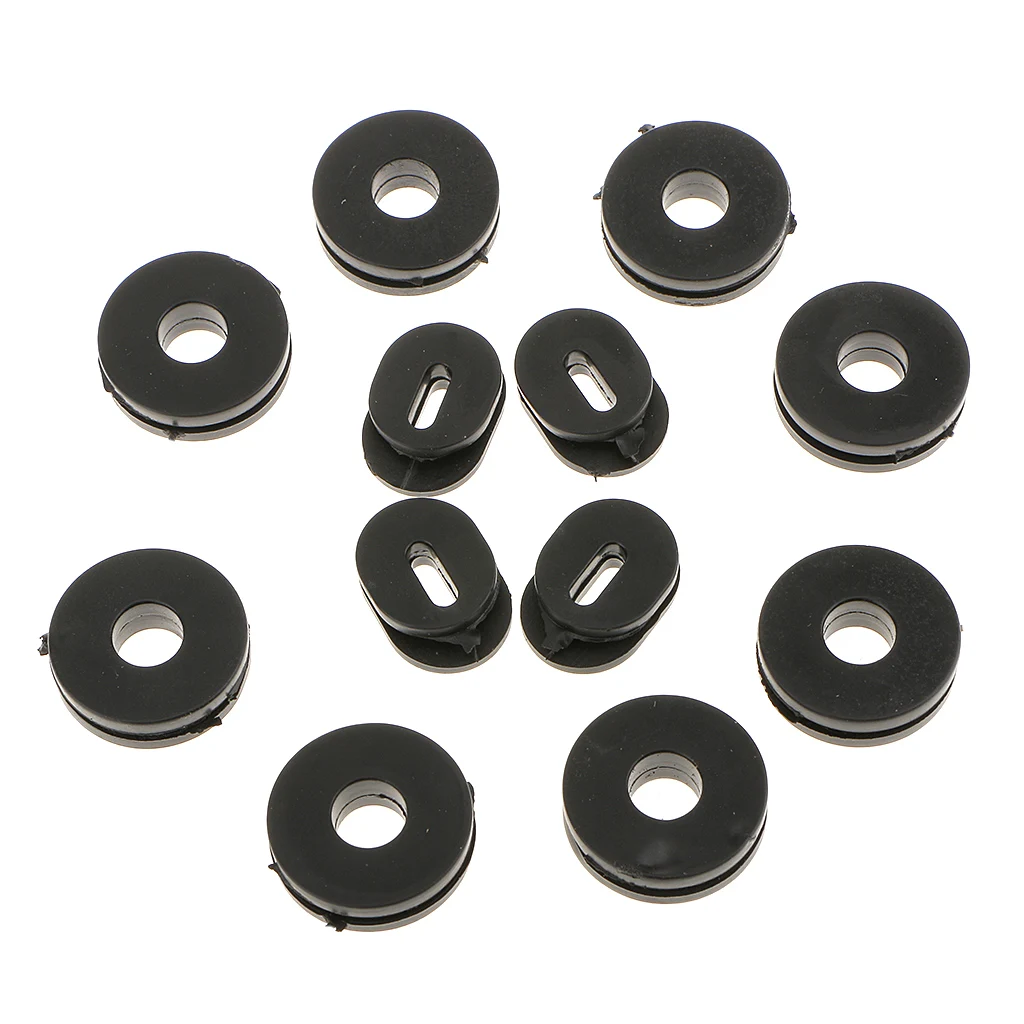12Pcs 7mm Rubber Side Cover Grommets Replacement Motorcycle Fairings for GS125 Suzuki Motorcycle Black Dropshipping