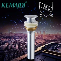 kemaidi drain high quality bathroom vessel basin sink faucet push down pop up drain without overflow hole chrome