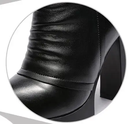 Новый Для женщин зимние повседневные ботильоны Ботинки из искусственной кожи