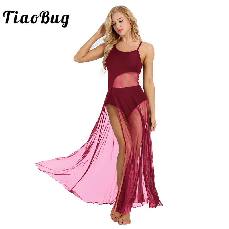 Женское асимметричное платье TiaoBug Сетчатое танцевальное Макси-Платье женское