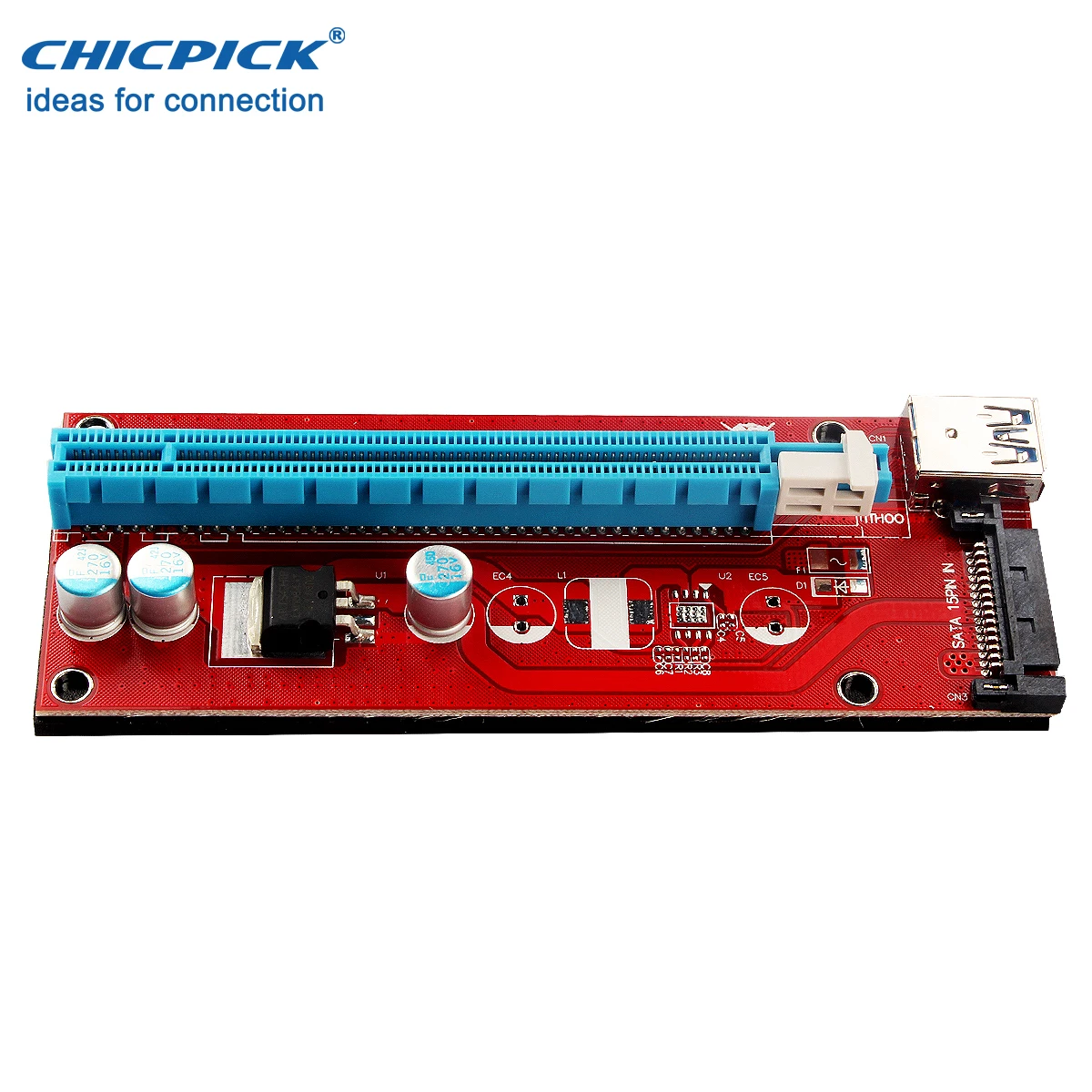 CHICPICK VER007 USB 3 0 PCIE Express 1x к 16x Riser Card Sata питание Расширение Кабель адаптер для ETH nVIDIA AMD