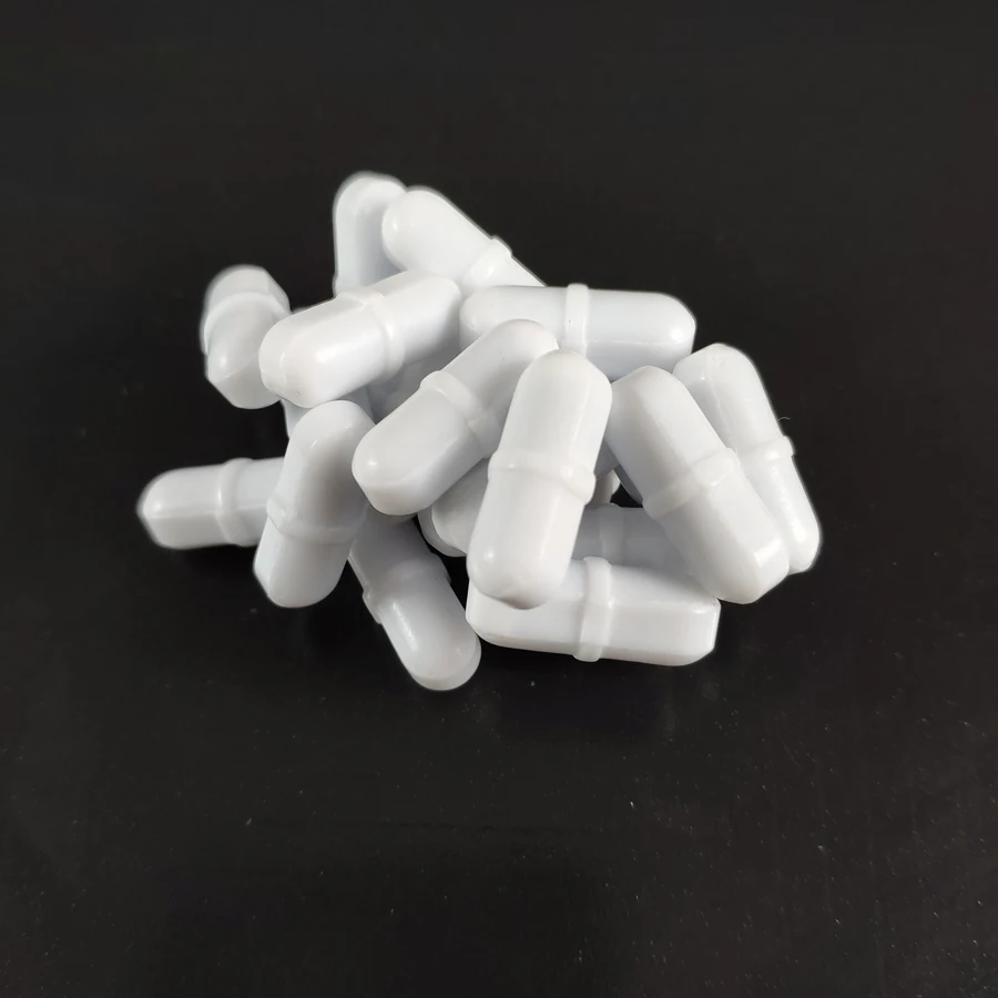 B6* 25 мм 10 шт. PTFE магнитная мешалка с поворотным кольцом белого цвета