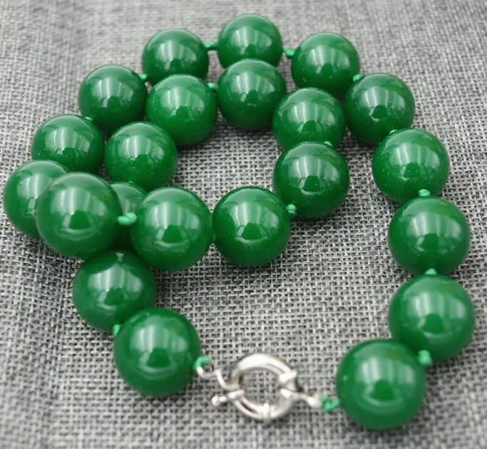 Beautiful Green 16mm Round Beads Necklace 18&quot 36&quot |