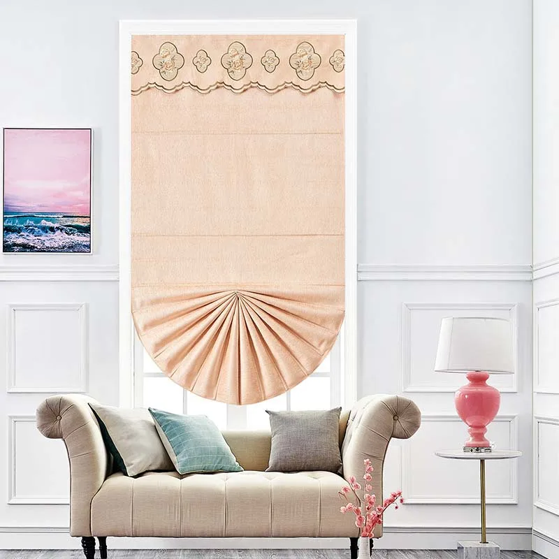 beige yellow Белые римские шторы Роскошные с подзором для гостиной кабинет толстые синие на заказ размер римские шторы-жалюзи - Цвет: beige yellow
