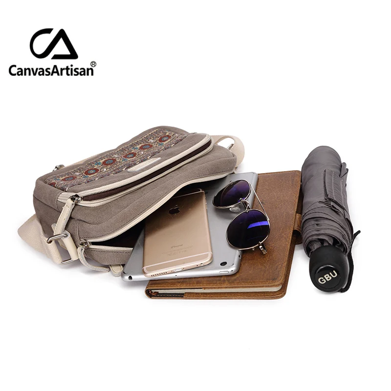 Холщовые ретро сумки для мужчин и женщин Canvasartisan дорожные через плечо сумка