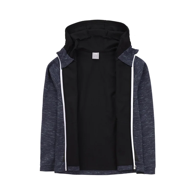 Li-Ning мужская тренировочная серия толстовка с 3D облегающим капюшоном из 100% хлопка