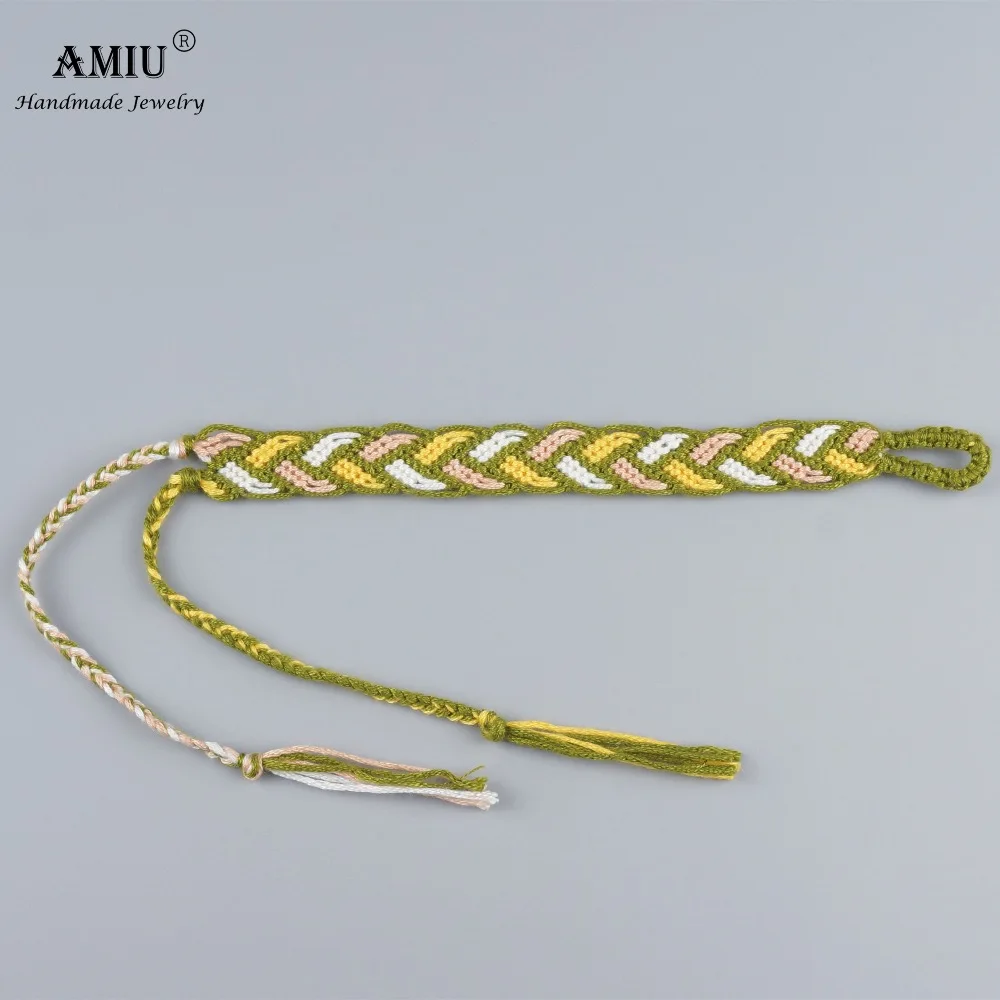 Разноцветные браслеты дружбы AMIU, тканые хлопковые браслеты дружбы ручной работы, браслет макраме, браслет в стиле бохо, браслет на ногу