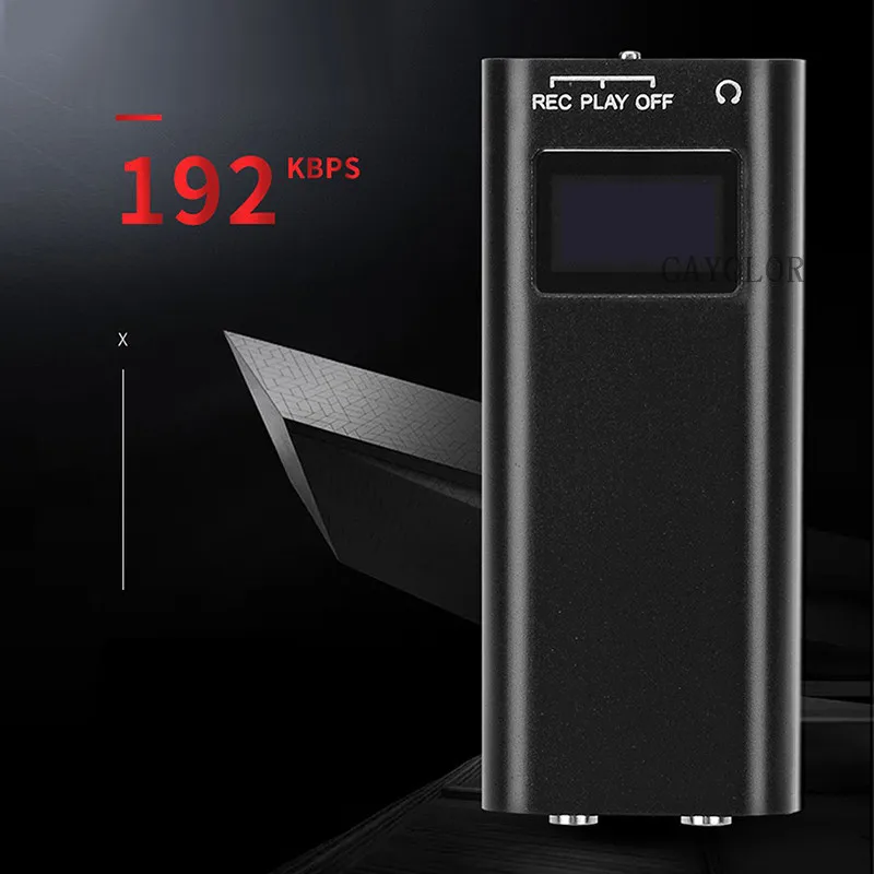 Маленький компактный мини диктофон с зажимом цифровой голосовой активацией