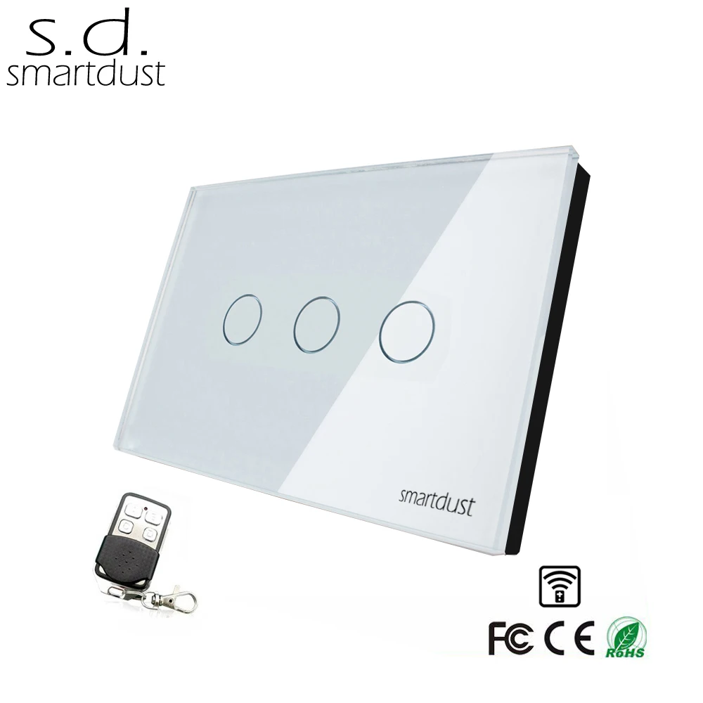 Smartdust Большие размеры US 3 местный 1 позиционный EV1527 RF переключатель закаленное
