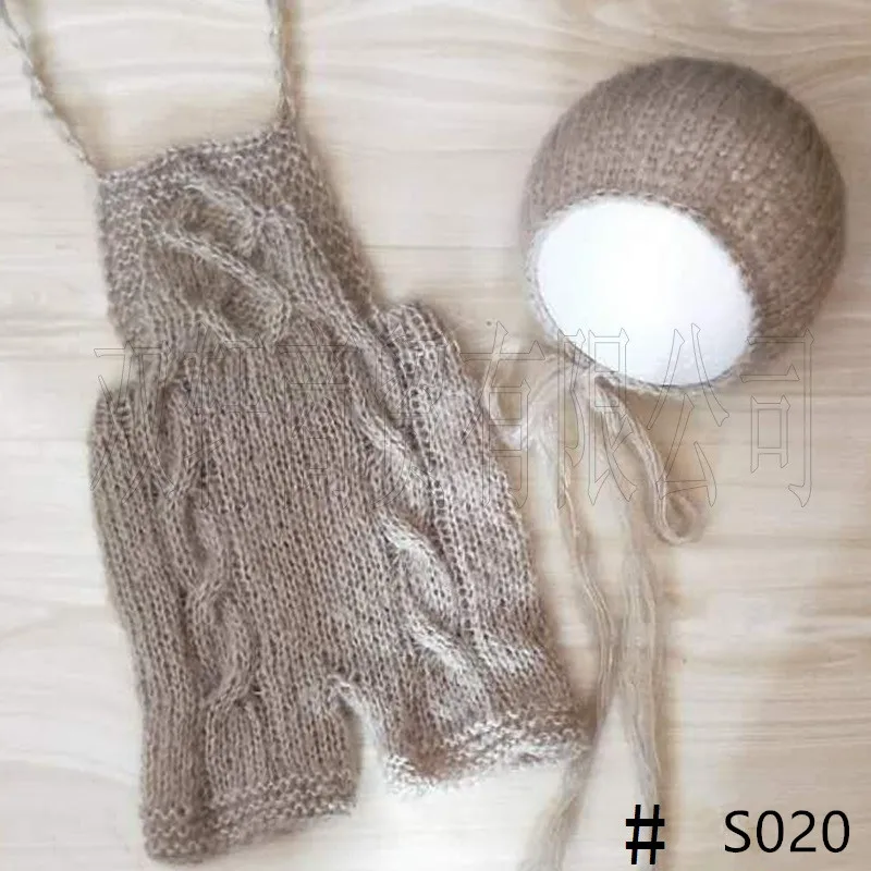 Accesorios de fotograf&iacute;a para reci&eacute;n nacido, pantalones de mohair + sombrero, ropa de fotograf&iacute;a-4