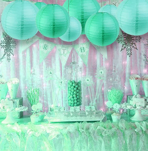 8pc Icing Blue (Mix 20cm 30cm) Chinese Paper Lanterns Decorative Balls Wedding Party Home Yard Garden Hanging Decor | Дом и сад