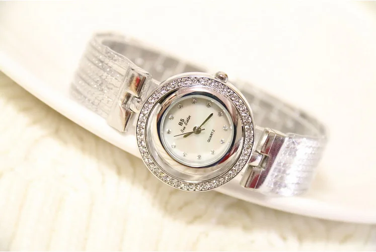 Бренд BS последняя мода 2017 роскошные женские часы маленький размер золото дамский