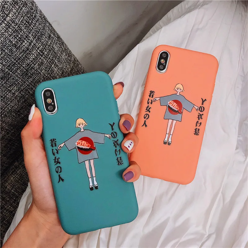 Милый мультфильм японская девушка натуральный цвет мягкий корпус Оранжевый