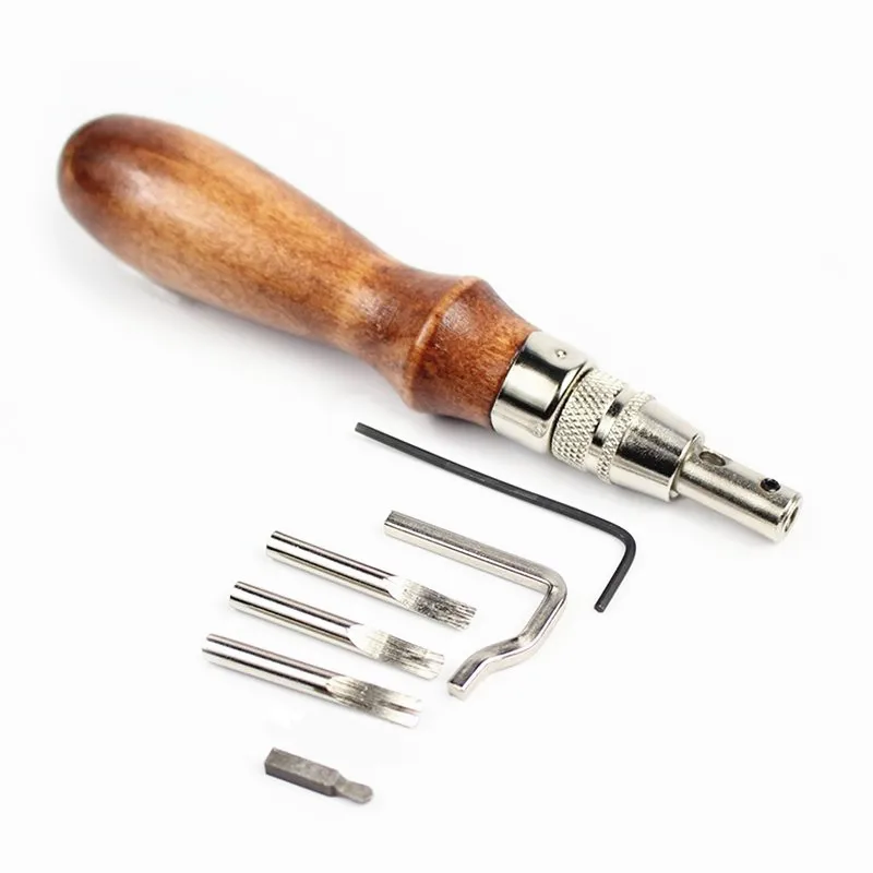 XUNZHE 7 in 1 Leather Craft Edge Press Kit Adjustable Sewing and Groover Fold Stitching Tool Embroidery Tools Accessorie | Дом и сад