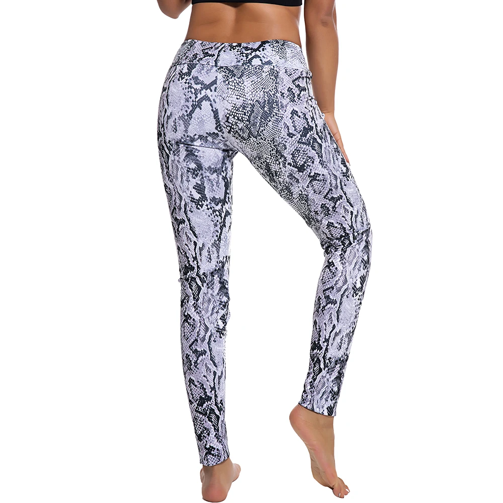 Винтажные женские леггинсы с цветочным принтом высокой талией эластичные штаны