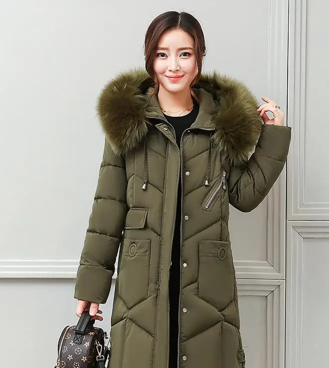 Новый с капюшоном Мех животных парка зимняя Подпушка хлопковое пальто женский