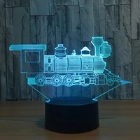 ancient train model 3d night light usb novelty gifts 7 colors changing led desk table lamp as home decoration
