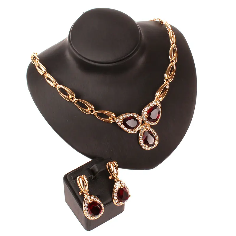 Комплект из колье серёг и кольца с австрийскими кристаллами|fine jewelry set|jewelry setsearrings