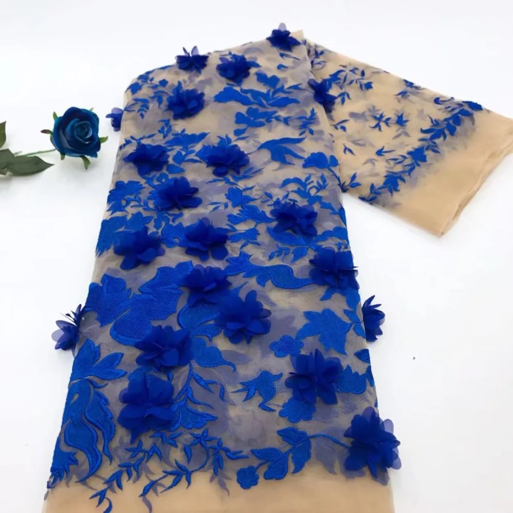 3D кружевная ткань высокого качества африканская Тюль гипюр нигерийские