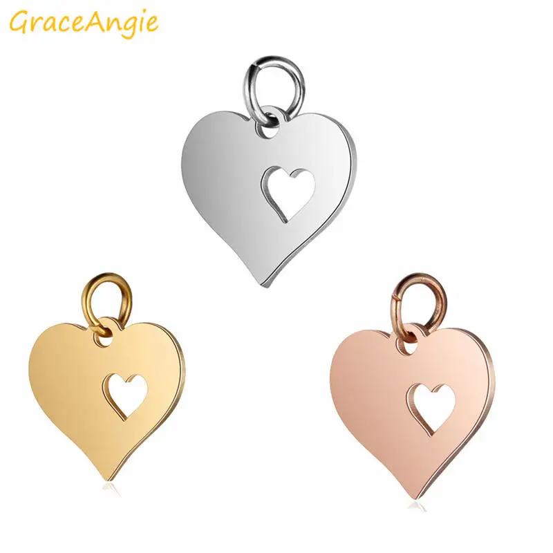 5шт./упак. ожерелье из титановой стали подвеска в форме сердца пентаграммы DIY