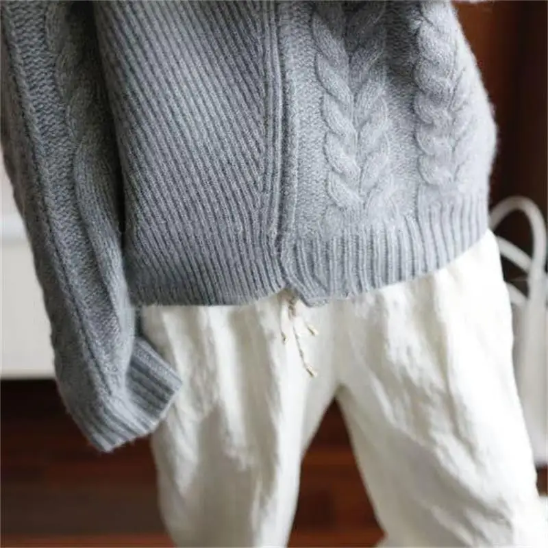 Gejas Ainyu 2018Autumn Winter turtleneck sweater Women's sweater Thicken Loose Cashmere sweater women pullover women knitting