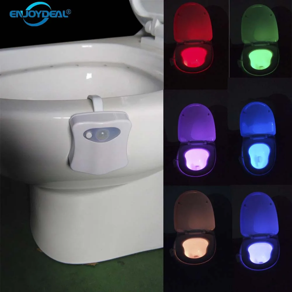 Светильник для туалета с датчиком движения 8 цветов светодиодный ная лампа на