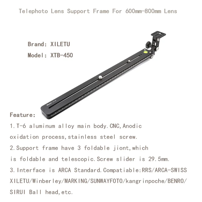 XILETU XTB-450 Long-Focus Birding Bracket Adapter Telephoto lens Tripod Monopods QR Plate For Arca Swiss 600mm-800mm Lens enlarge