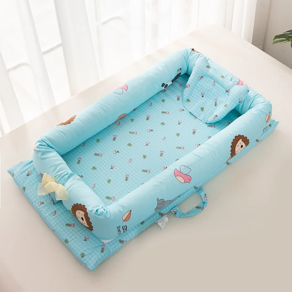 PJ3625-2 Портативная детская кроватка для младенца, кровать для путешествий, подушка для защиты головы ребенка, позиционирующая подушка, детское гнездо - Цвет: PJ3625-2