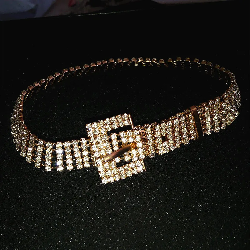 Женский чокер со стразами свадебное ожерелье с уникальной пряжкой для ремня