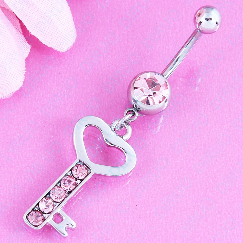 Модное кольцо для пирсинга пупка в форме сердца ювелирное изделие Nickel-free14G 316L