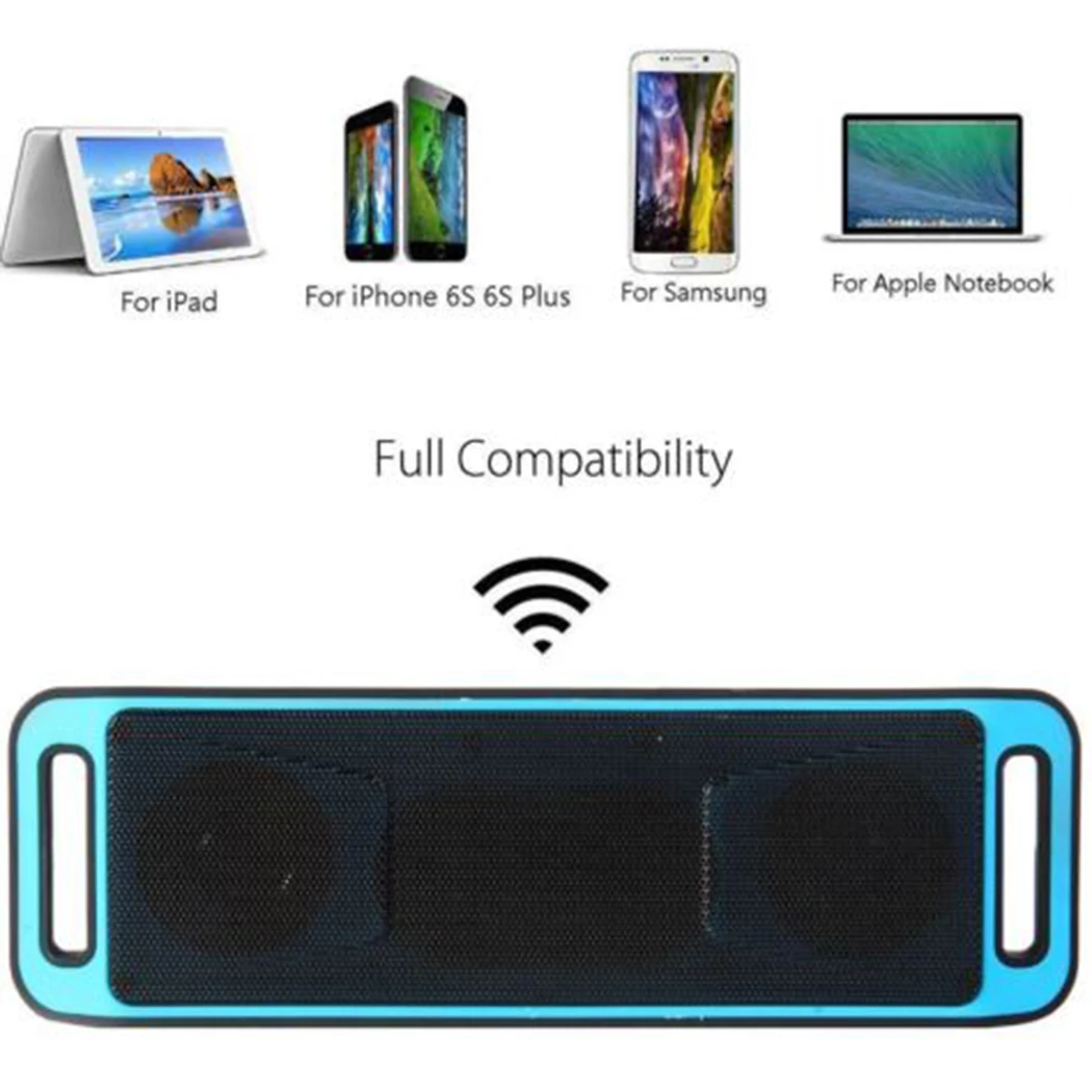 DPRUI A2DP Беспроводной стерео Bluetooth Динамик Портативный открытый Поддержка USB TF