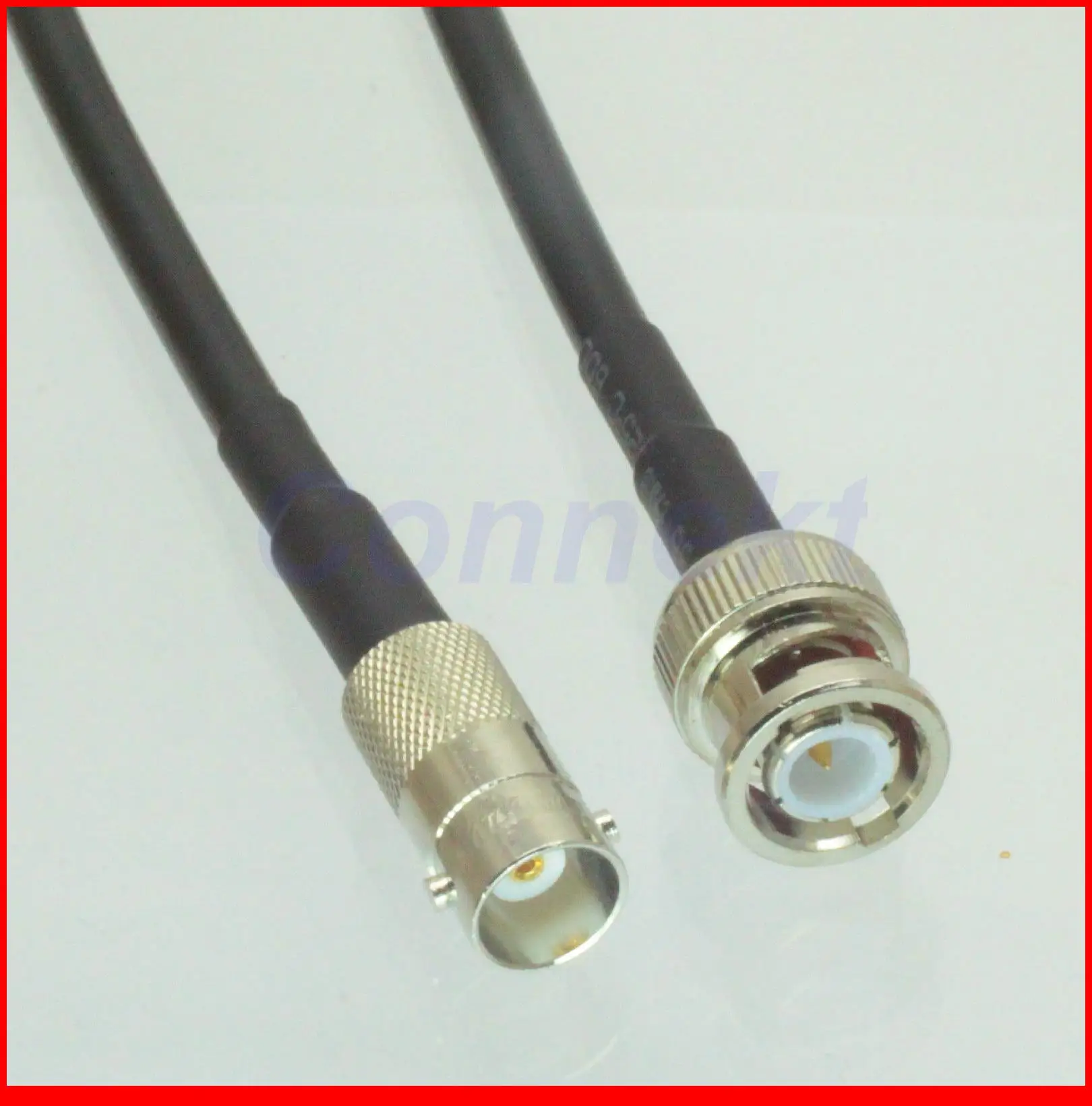 

5pcs/lot BNC male to BNC female straight crimp RG58 cable jumper pigtail 50cm