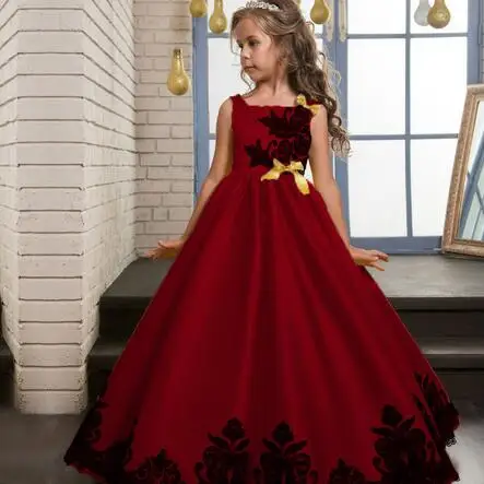 Girls Dresses Girl Party Christmas Princess Beauty and the beast Halloween Wedding Long Dress For 10 Years DF67 | Детская одежда и