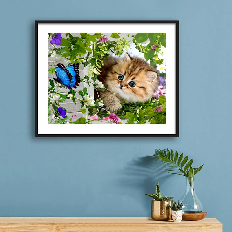 DIY 5D Diamonds Painting Cat Animal Square Full Diamond Embroidery Cross Stitch Kits Mosaic Home decor Bead Picture | Дом и сад