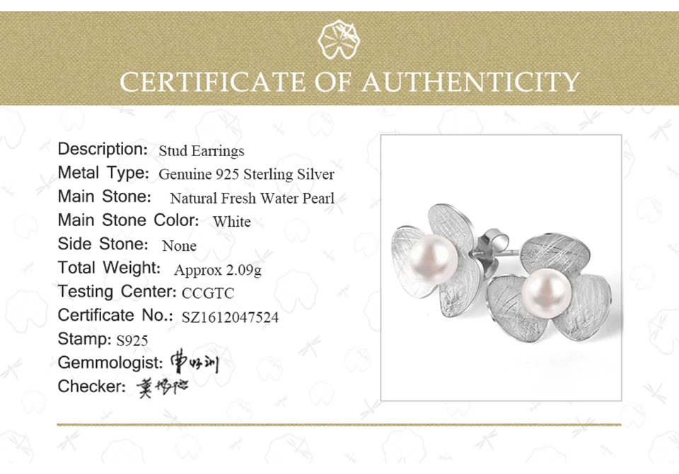 Lotus Fun реальные стерлингового серебра 925 натуральный жемчуг ручной работы Fine Jewelry Симпатичные свежий цветок клевера серьги для женщин brincos