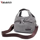 Сумка холщовая Женская, с несколькими карманами, KL529