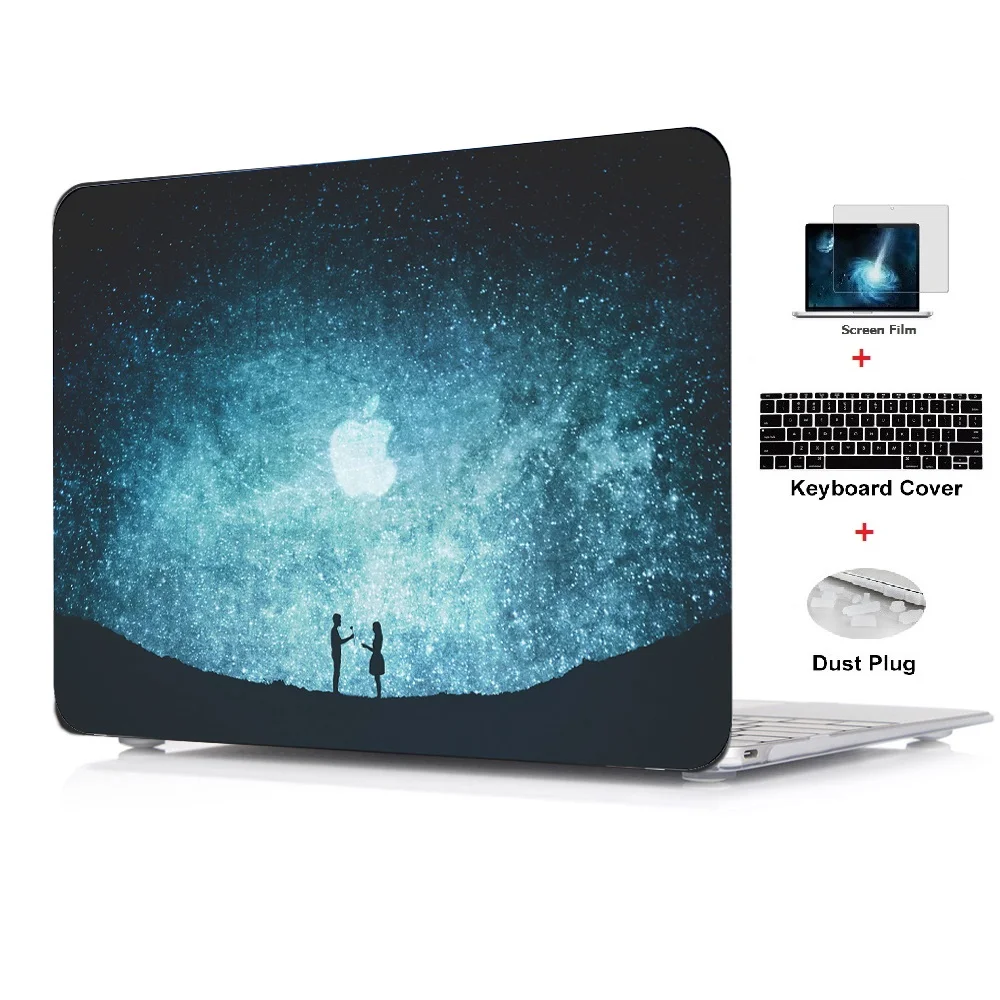 Чехол для планшета 4 в 1 Твердый чехол с цветным принтом Apple Macbook Pro Retina Touch Bar Air 11 6 12