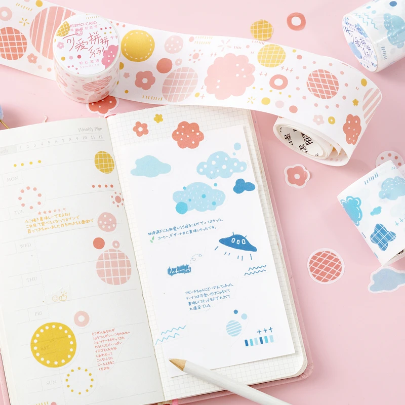 Милый цветок облака пуля журнал набор декоративного скотча Васи Kawaii