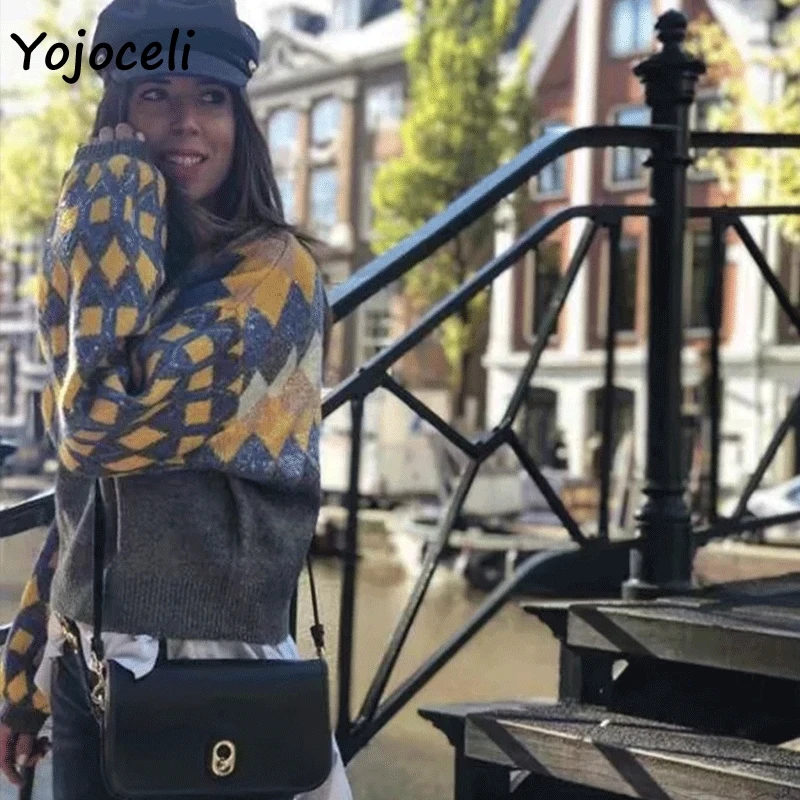 Yojoceli/теплый зимний свитер вязаный с блестками Женские топы длинными рукавами и