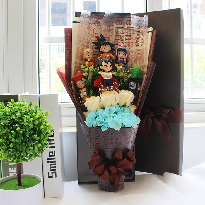 Горячая модель Dragon Ball Z, игрушки, букет цветов, без коробки, Goku Piccolo, Gohan, Chichi, мастер Dragon Ball, фигурка, игрушка, подарок на день рождения