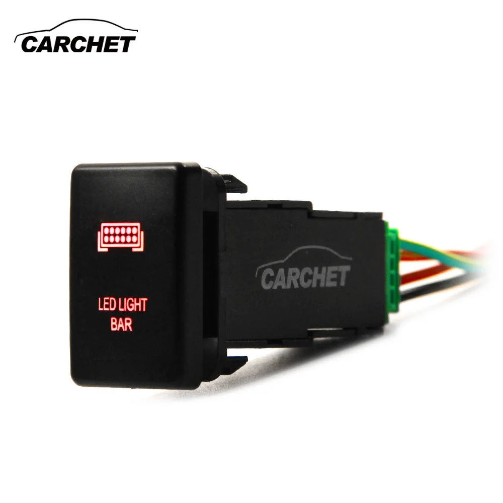 CARCHET Авто переключатель 12 V пуш ап Задние огни светодиодный красный для Toyota Prado 150