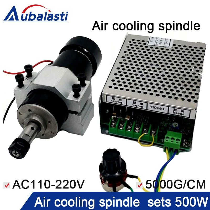 

500w Air Cooling Spindle Motor Speed Controller+Spindle Clamp 52mm + Switch Power Supply