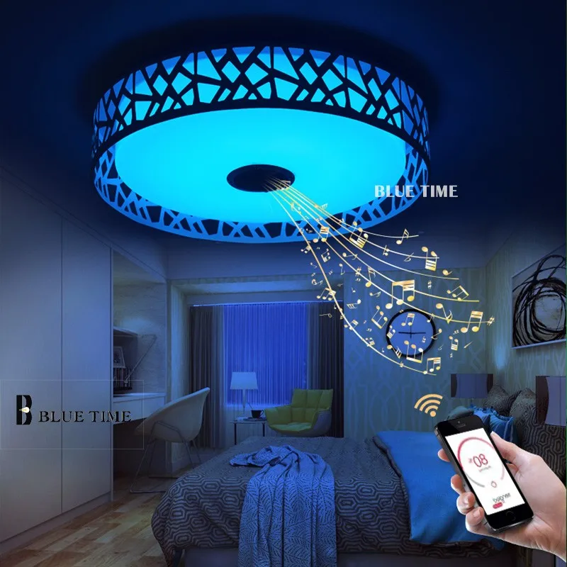 RGB музыка лампы современный светодиодный потолочный светильник с Bluetooth
